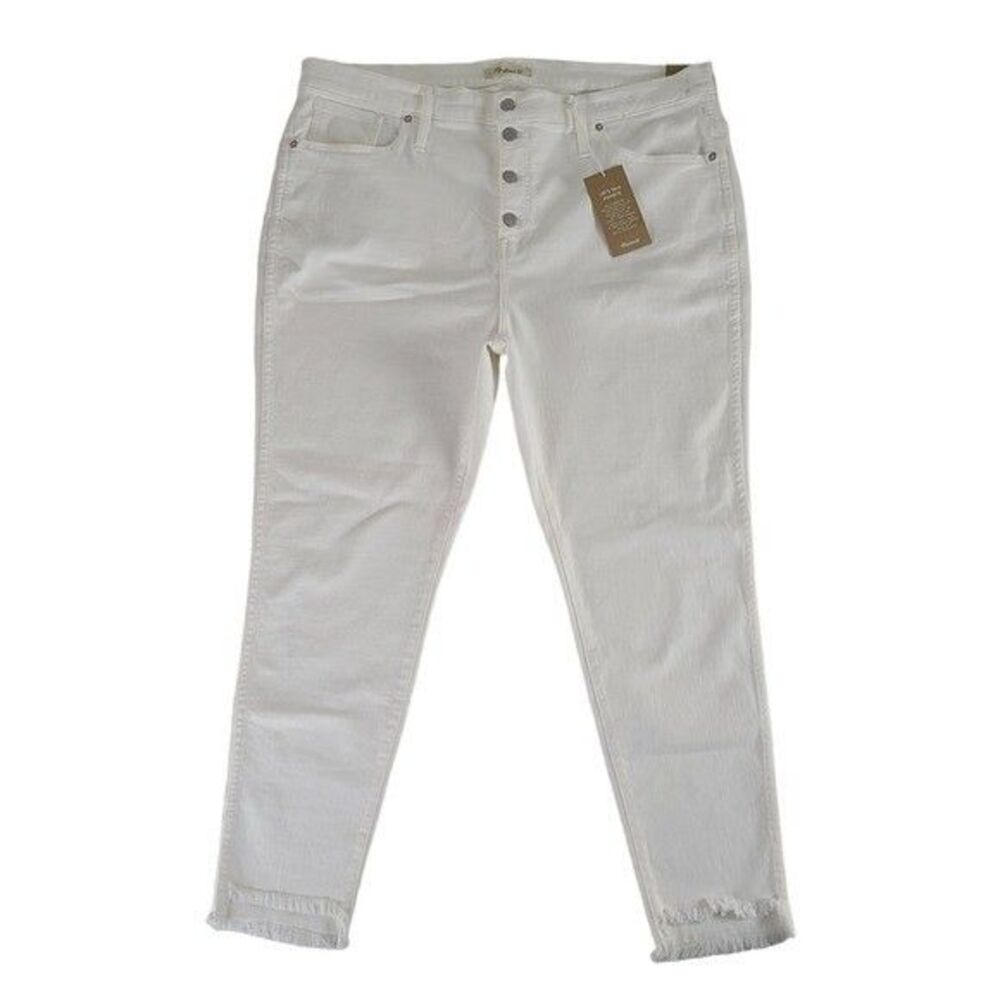 NEW! Madewell Womens White Button Fly Skinny Jeans Plus Size 20